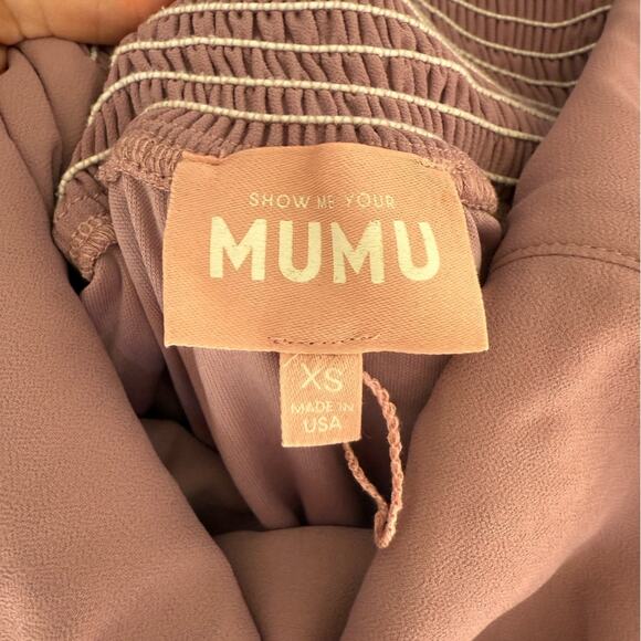 SHOW ME YOUR MUMU CLAIRE MIDI DRESS ANTIQUE ROSE SIDE SLIT SIZE XS - Picture 9 of 10